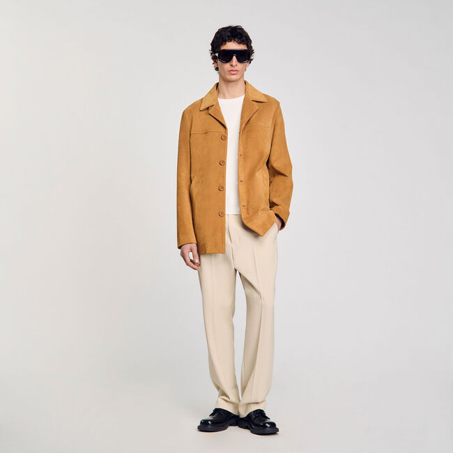 Veste en croute de cuir