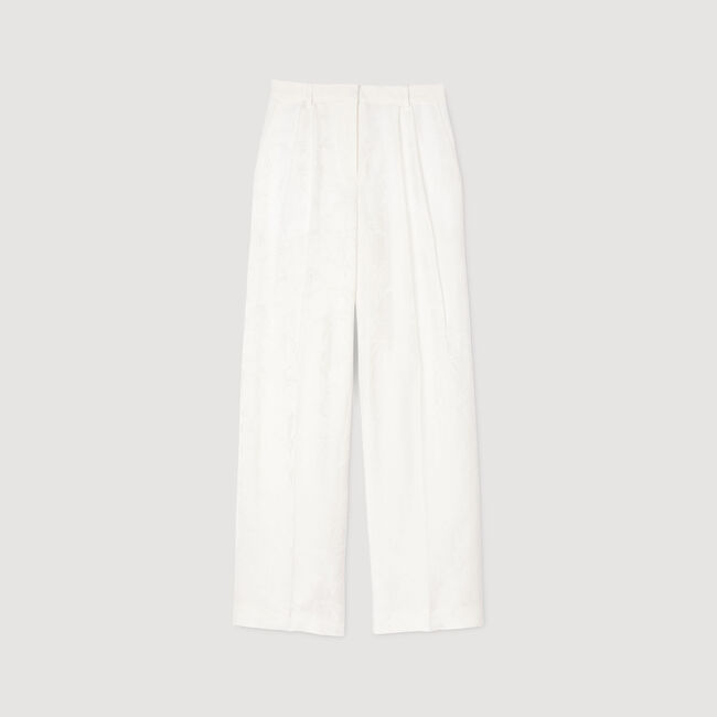 Pantalon à jacquard à fleurs