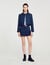 Veste courte à col en cuir 