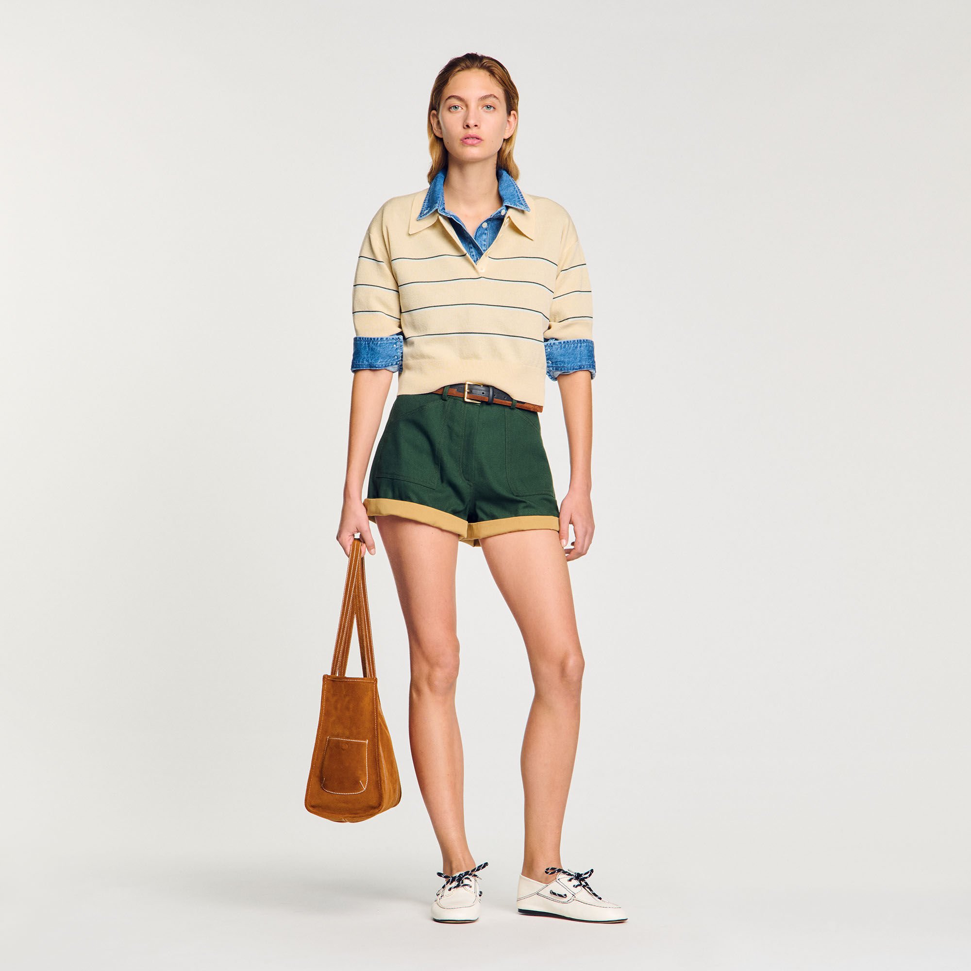 Pull polo à rayures