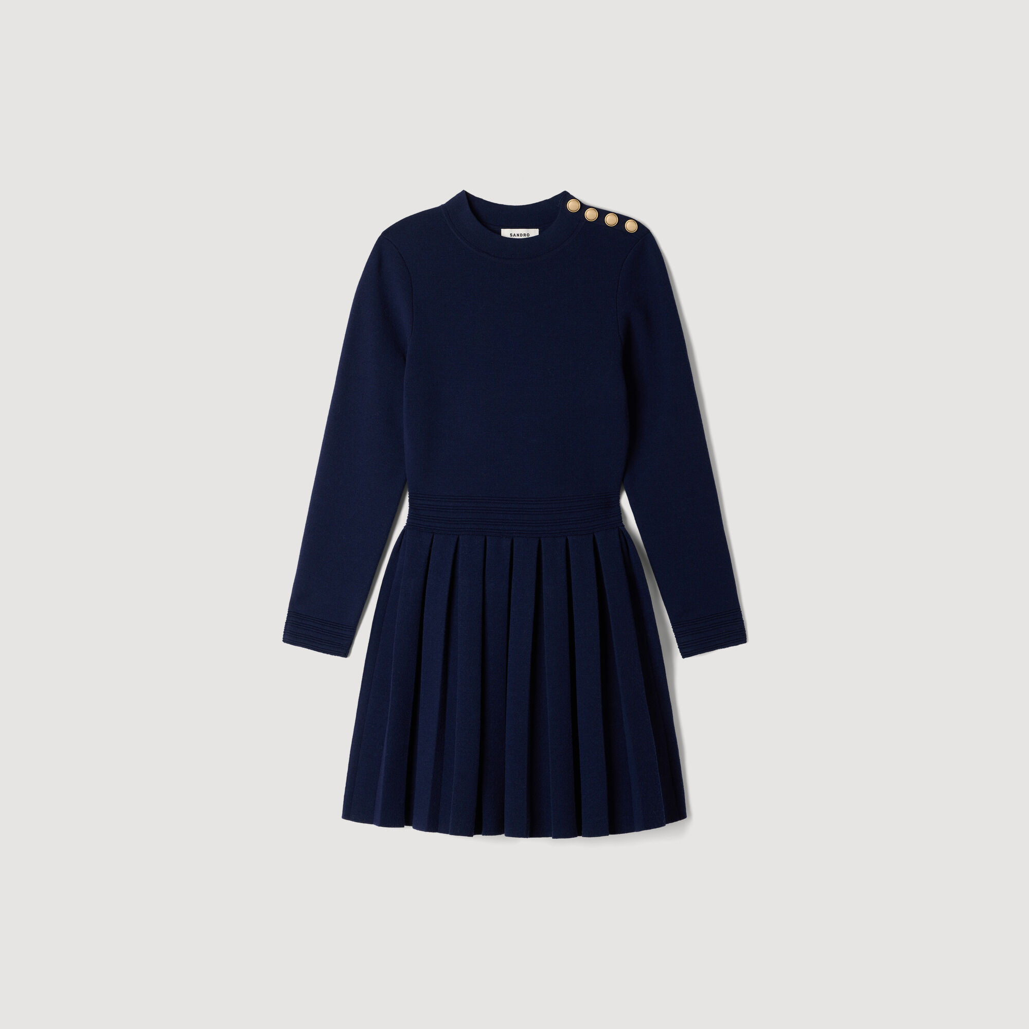 Short knit dress with buttons - Women | Sandro