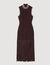 Langes Strickkleid mit Fransen