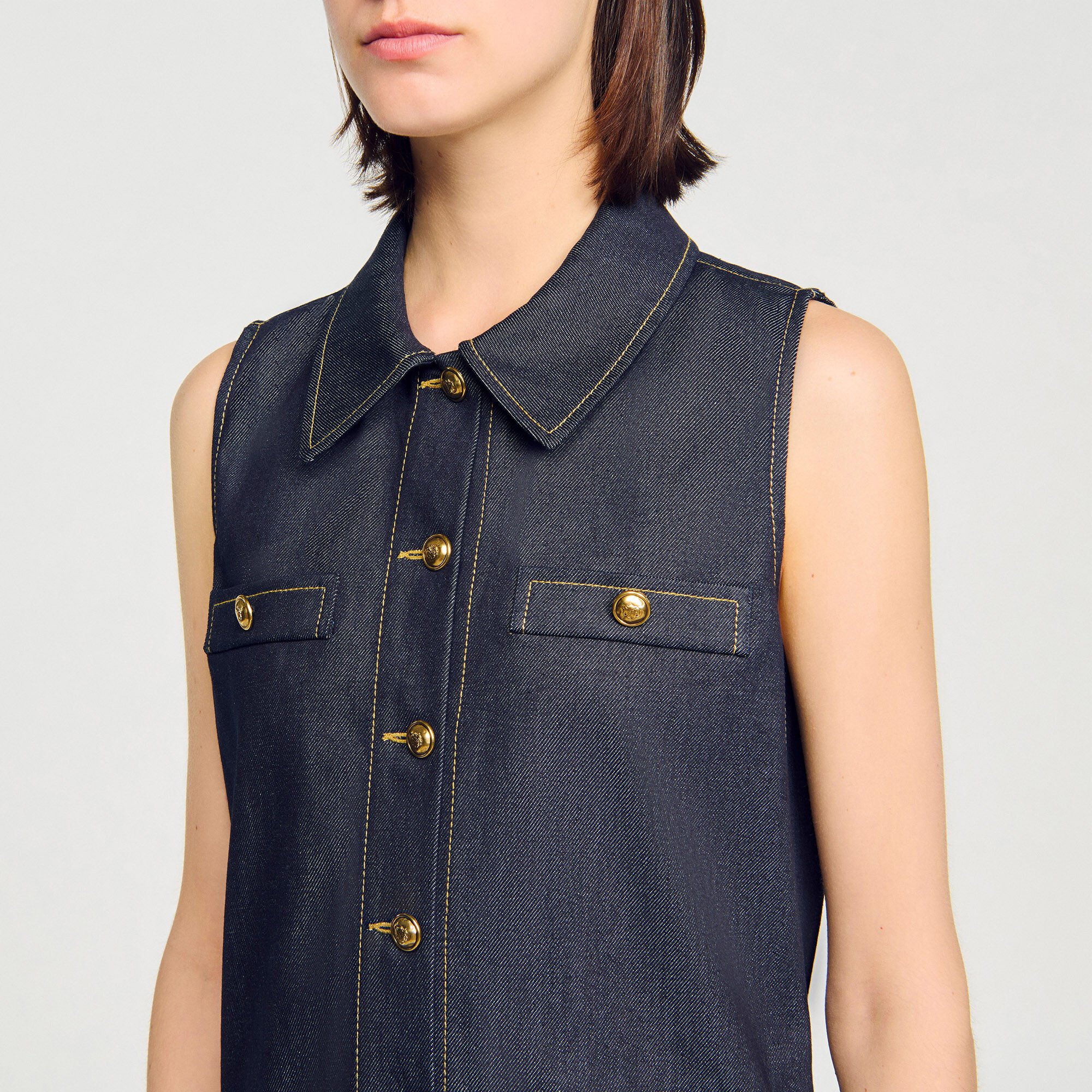 Robe courte en denim