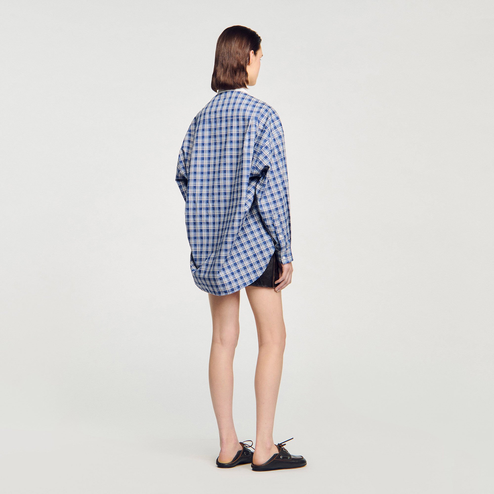 Chemise à carreaux strassée