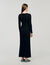 Langes Strickkleid mit Ziermuster