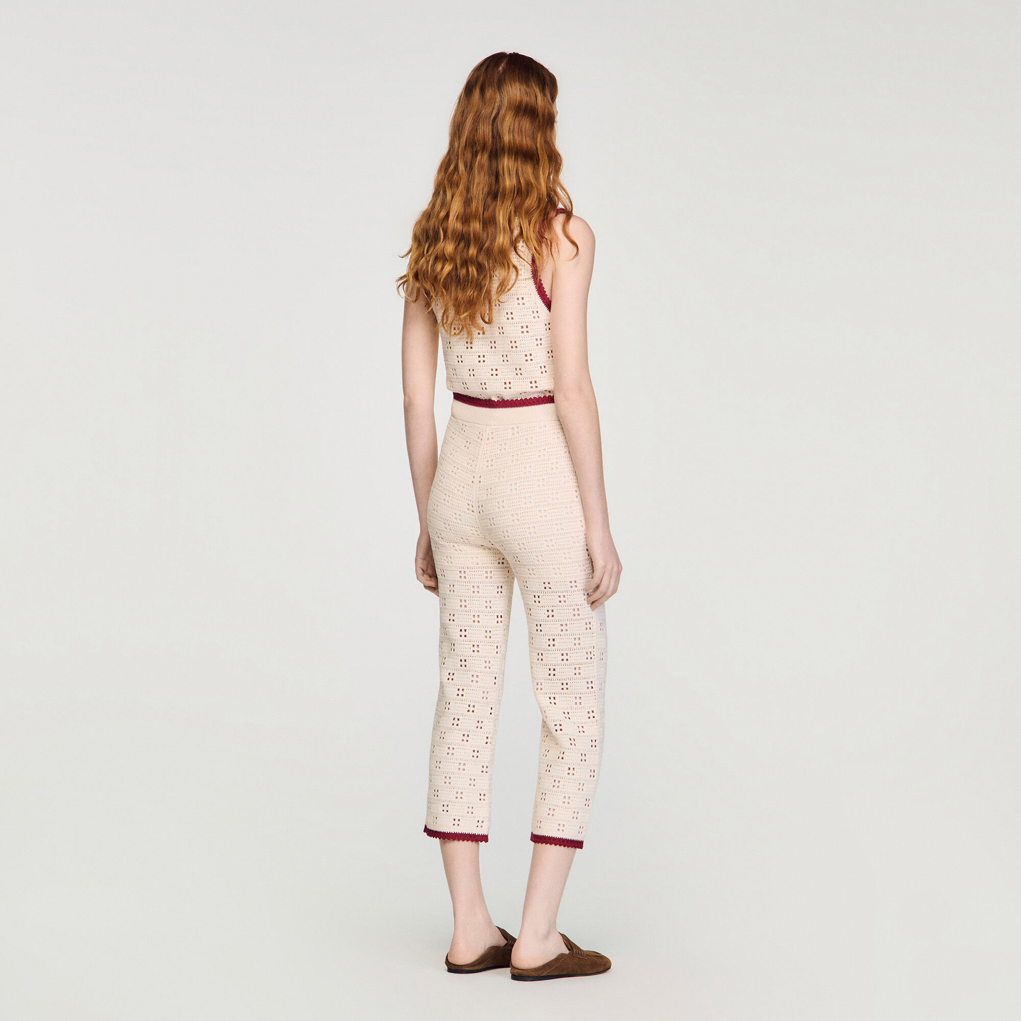 Pantalon en maille look crochet