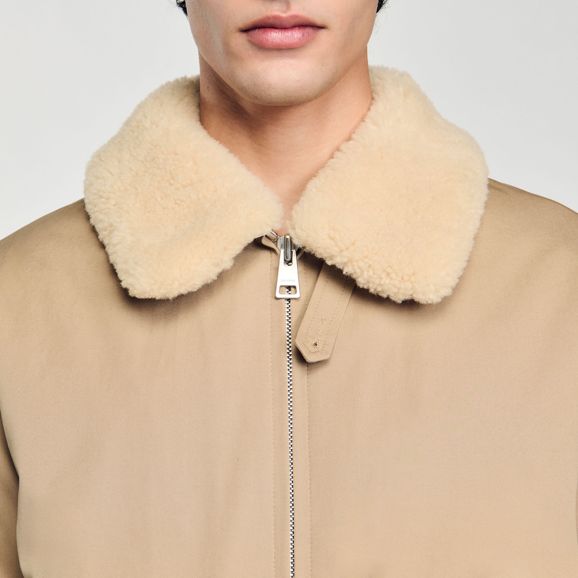 Fliegerjacke mit Schaffellkragen