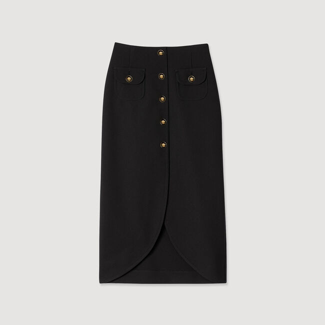 Buttoned midi skirt