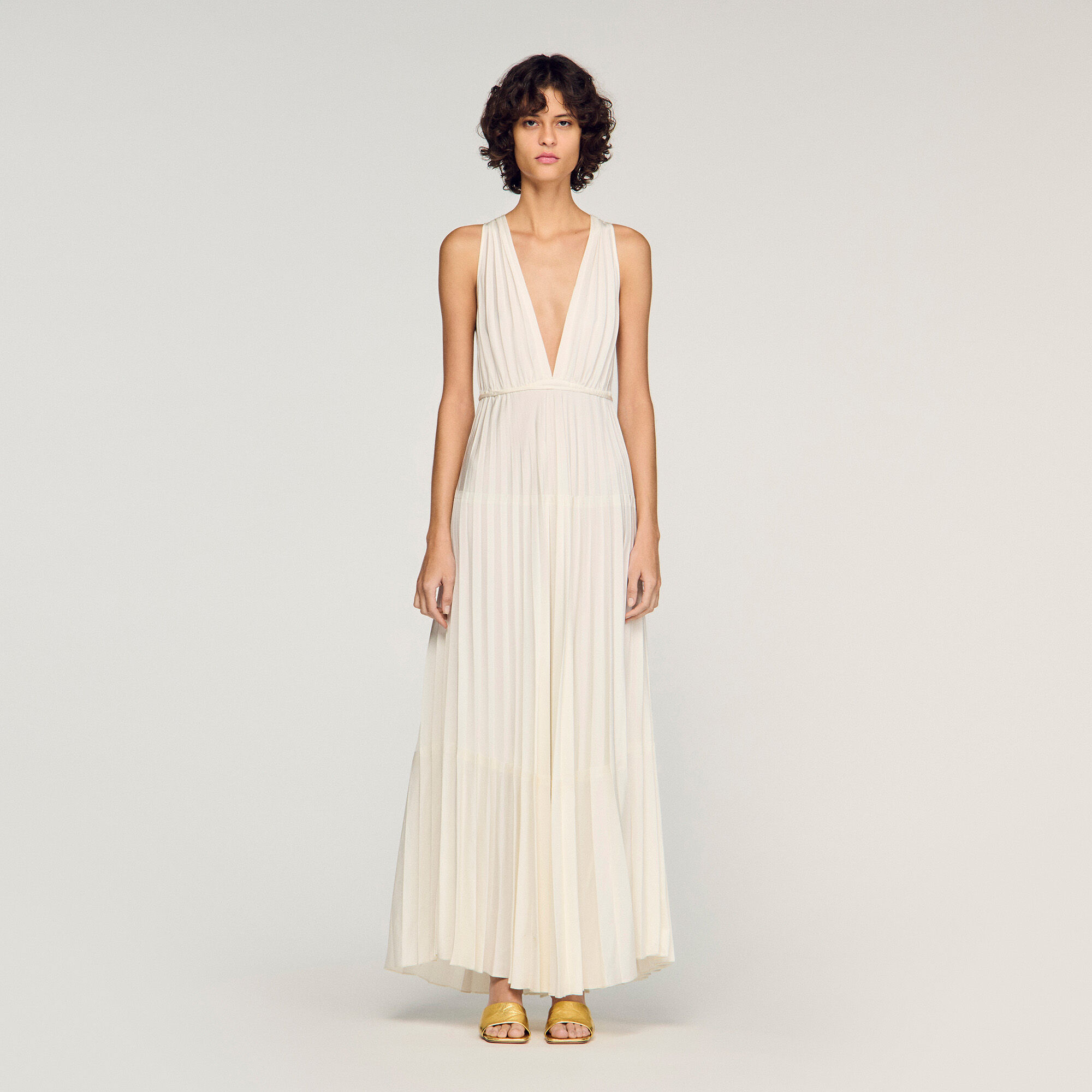 Robe longue pliss&eacute;e