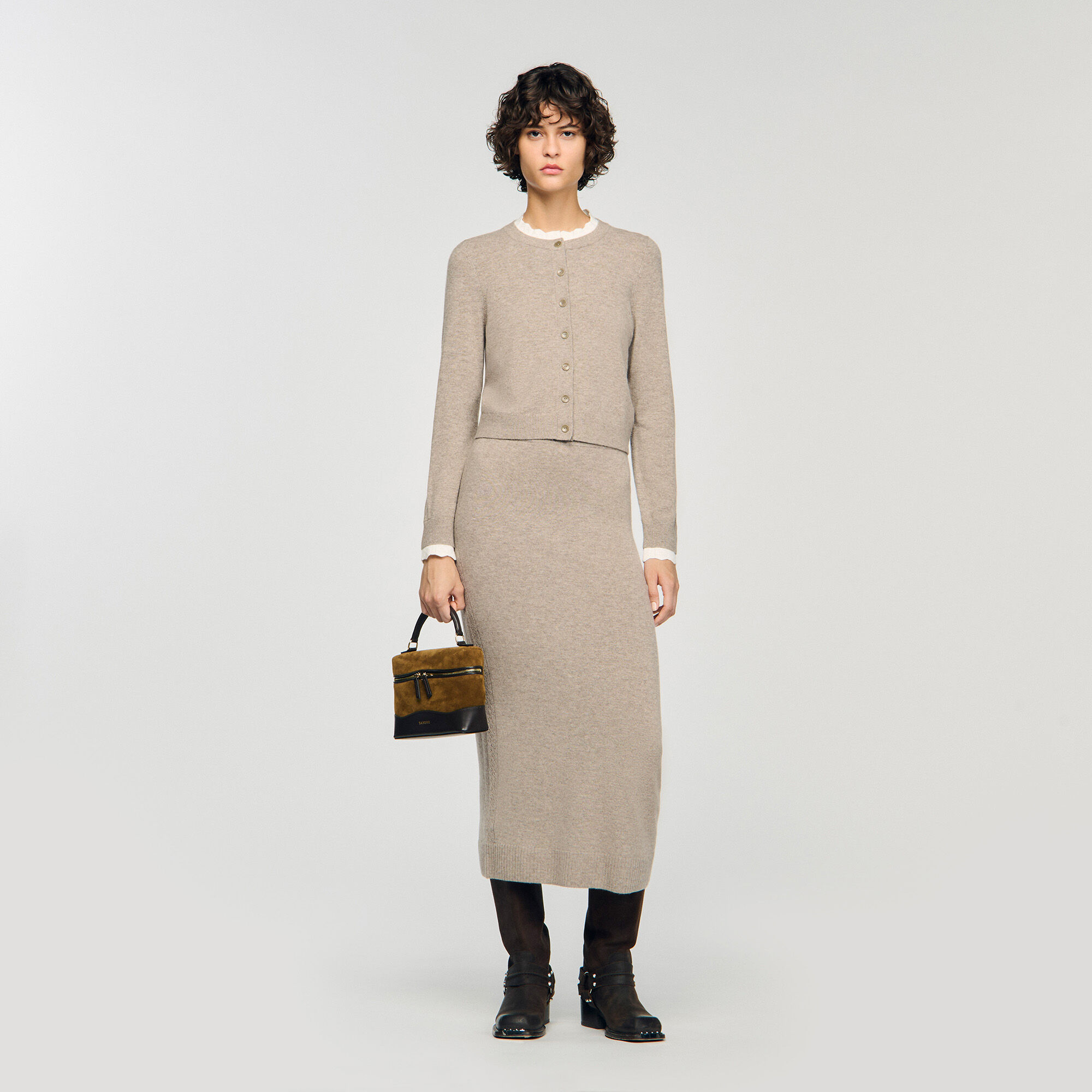 Cardigan à col contrasté 