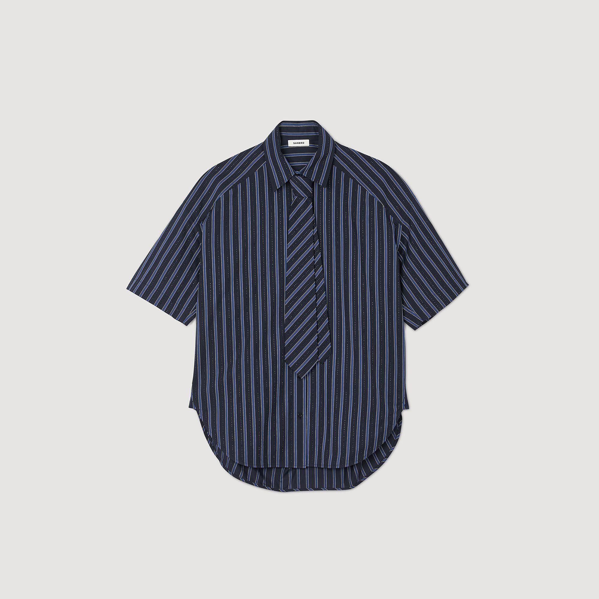 Chemise strassée à cravate