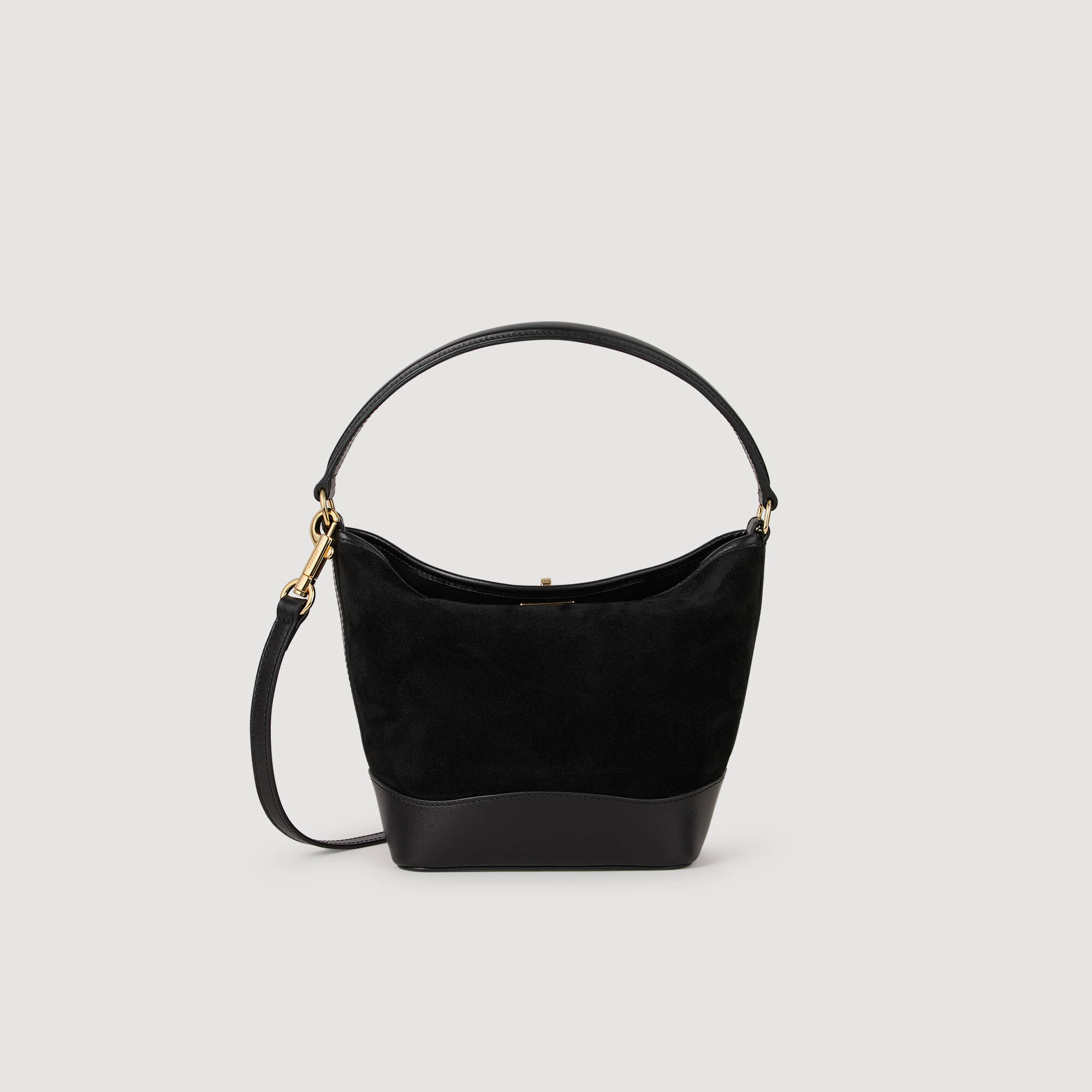 Sac seau MINI TANGOSO en suède et cuir