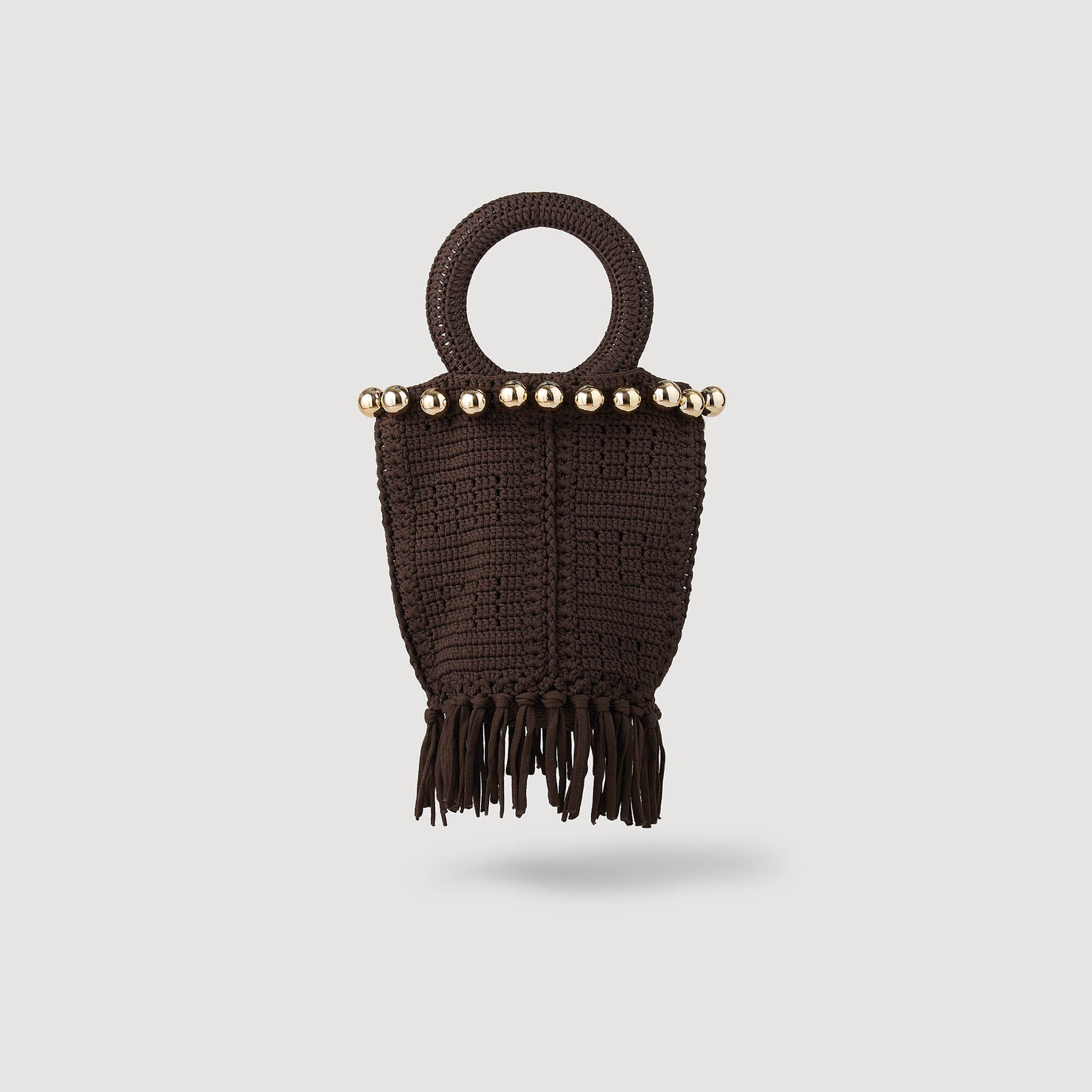 Petit sac en crochet perlé et frangé