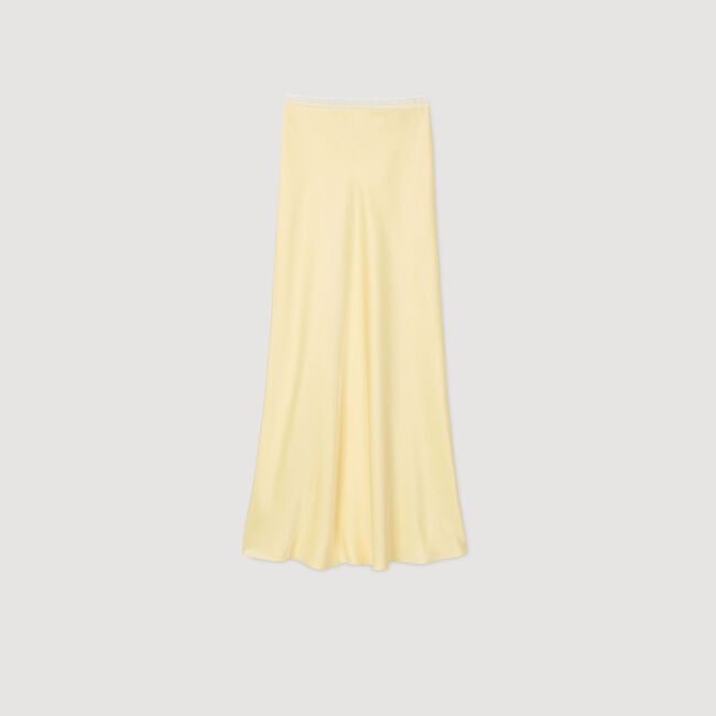 Long satin-effect skirt