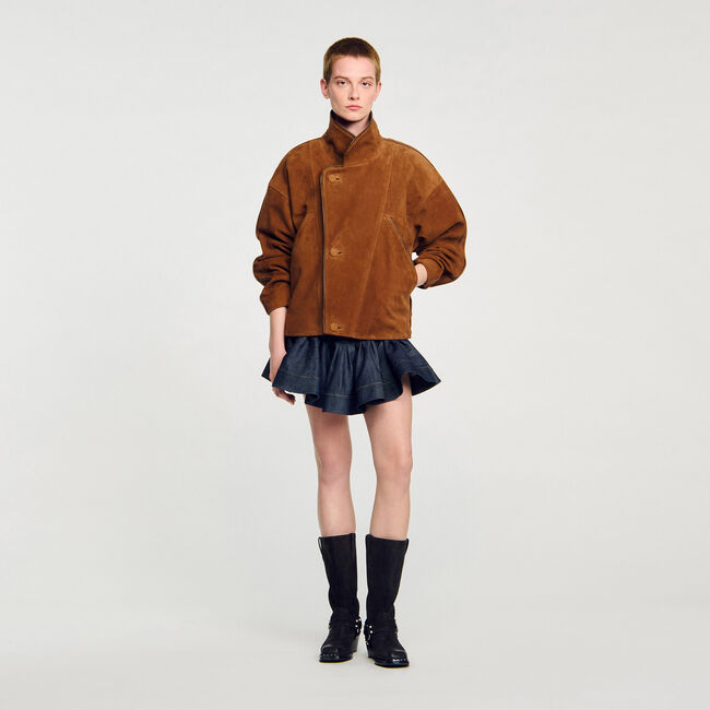 Blouson en daim oversize