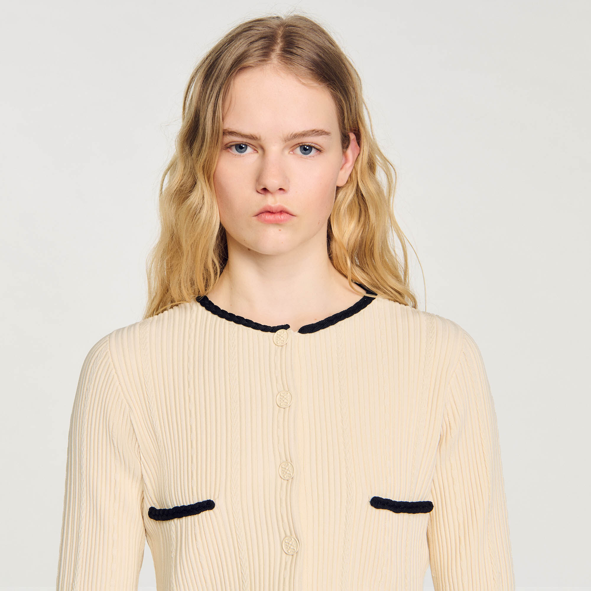Cardigan en maille pointelle
