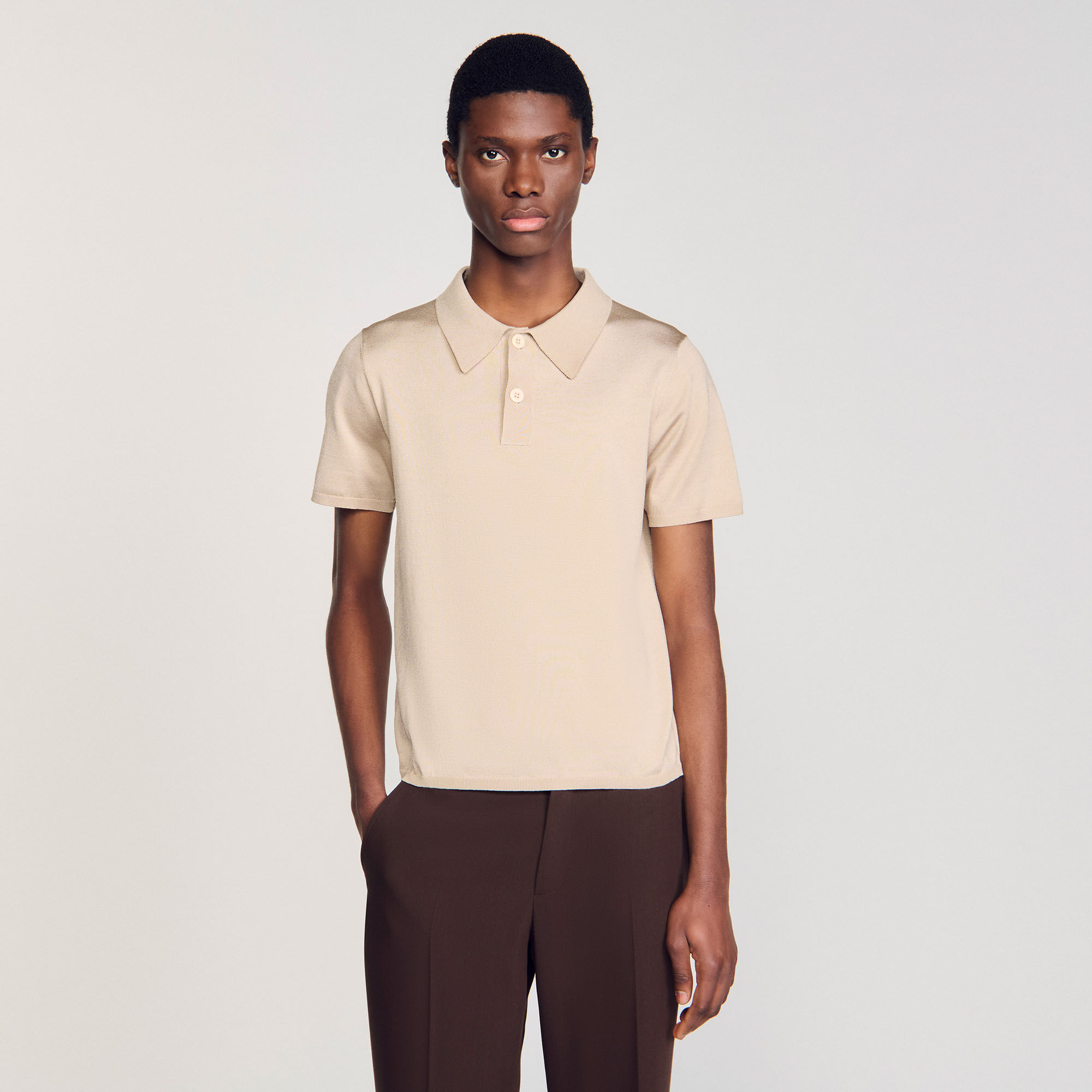 Polo en maille à manches courtes