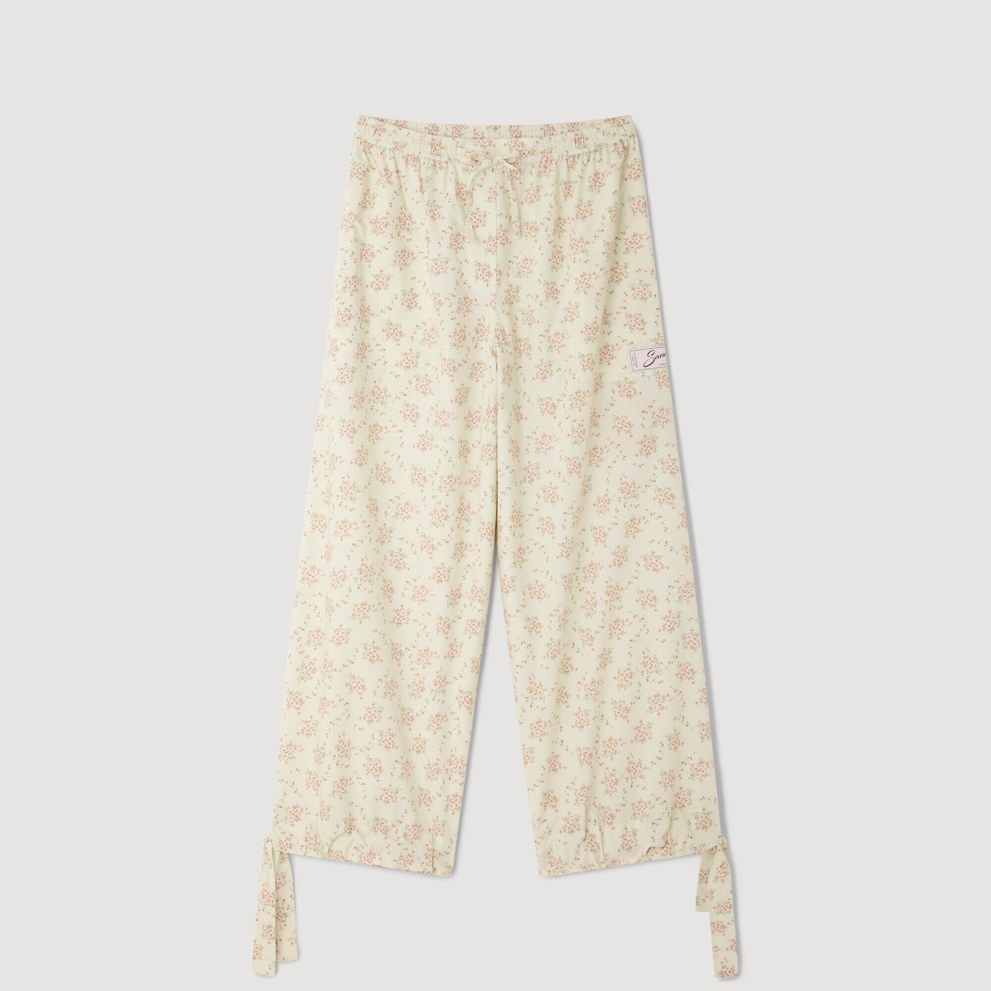 Floral wide-leg trousers