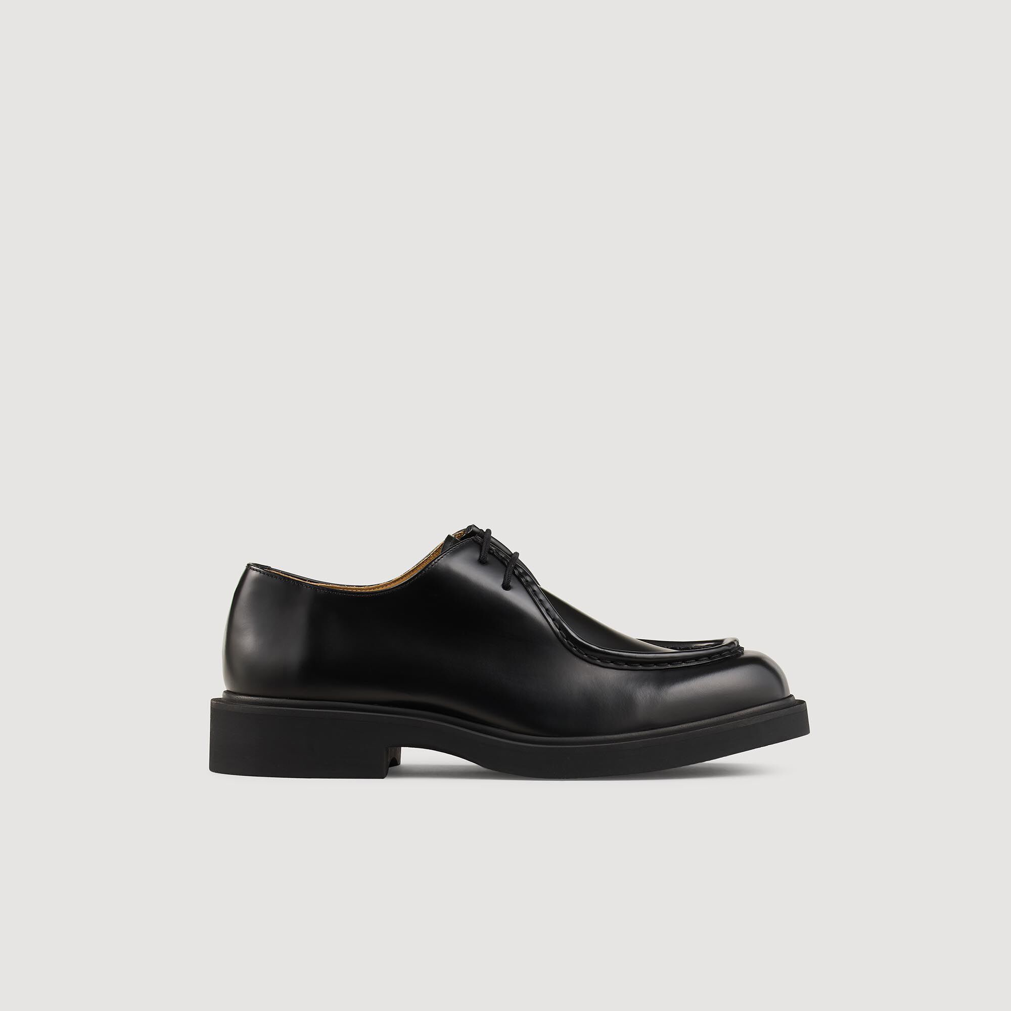 Patent leather derbies