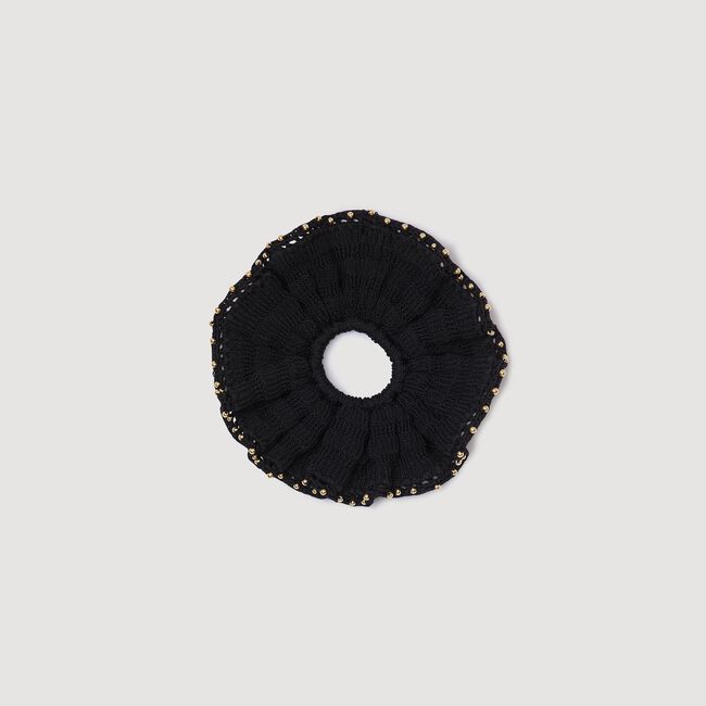 Beaded crochet scrunchie