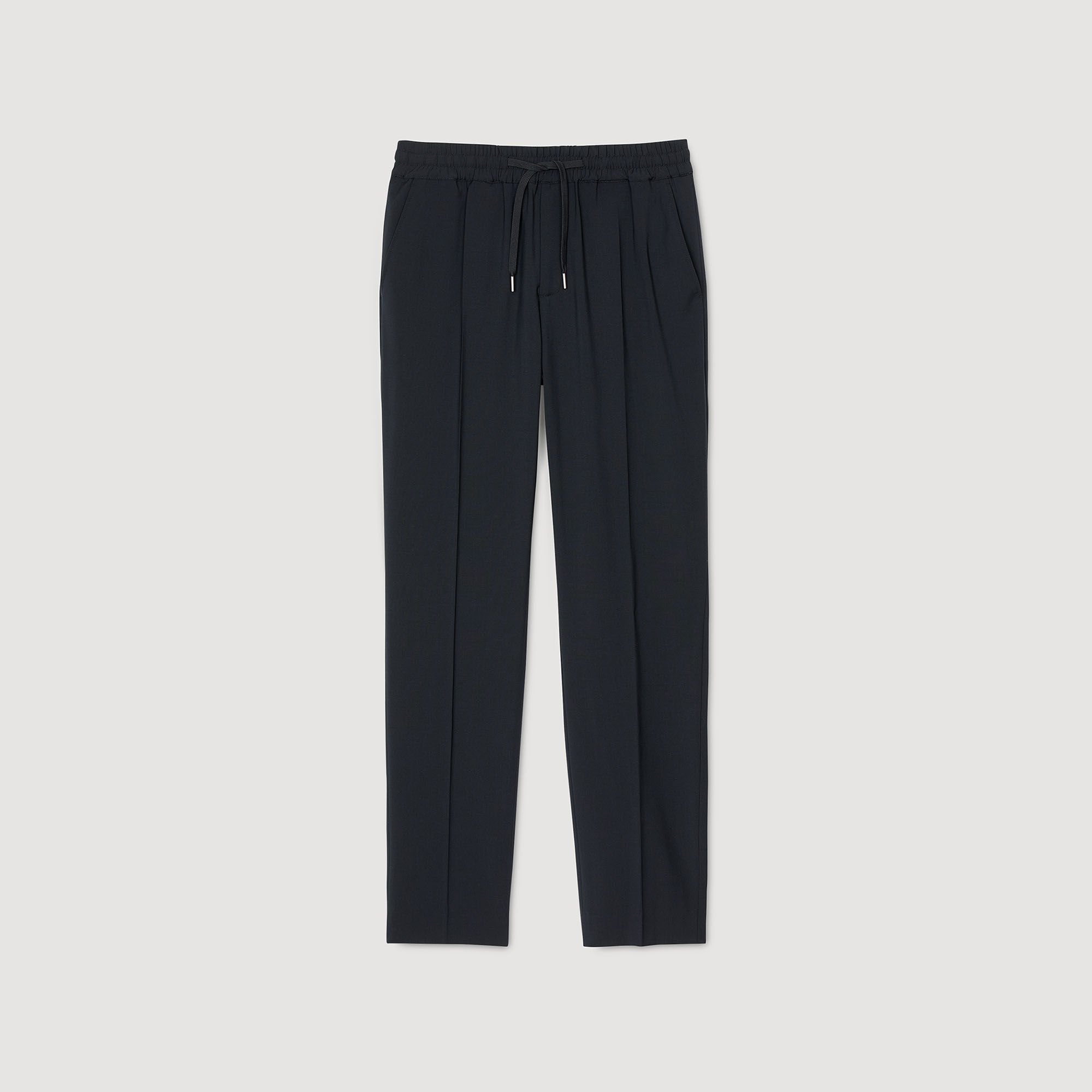 Pantalon élastiqué en laine
