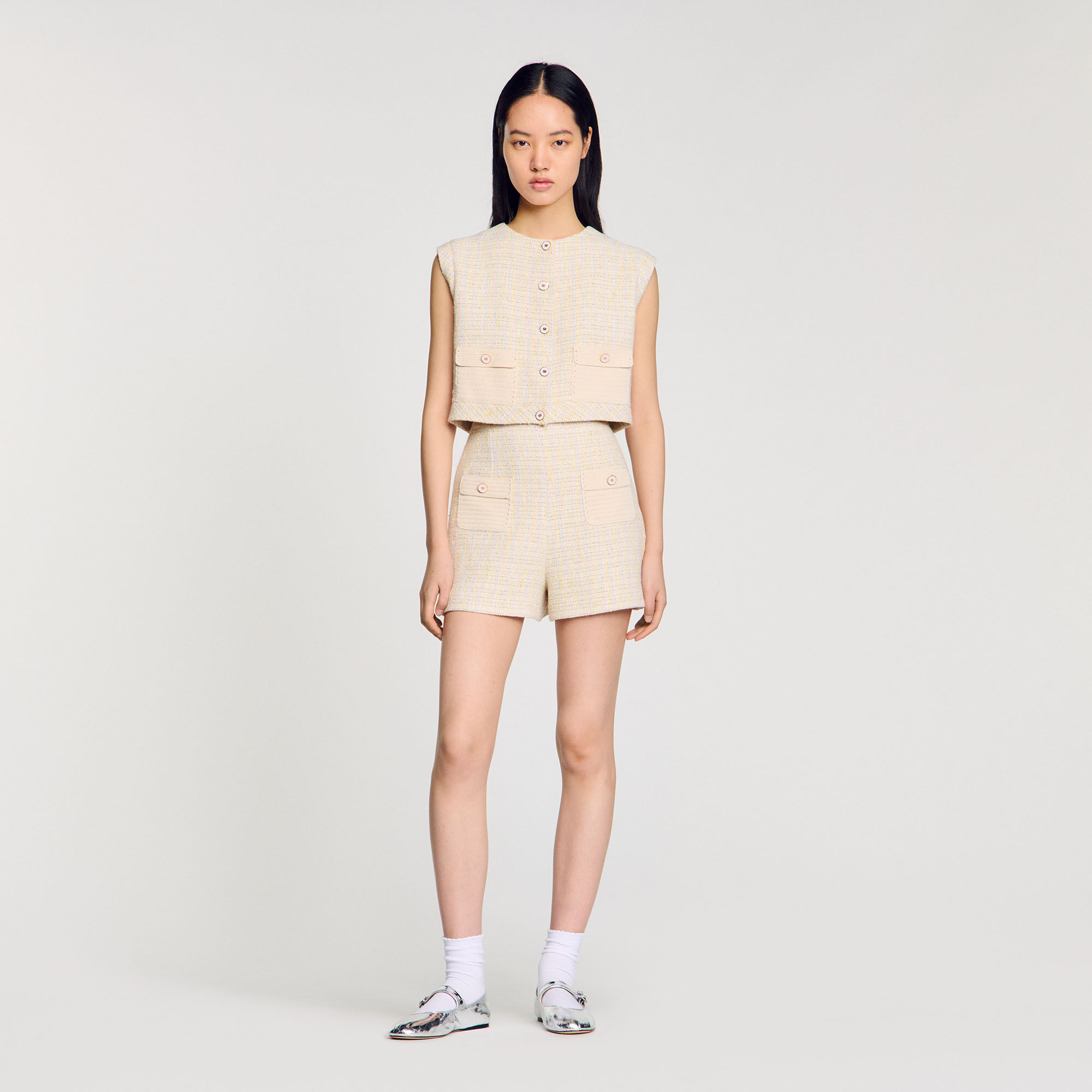 Shorts aus dekorativem Tweed