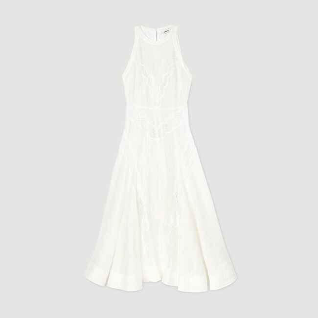 Robe longue à galons de dentelle