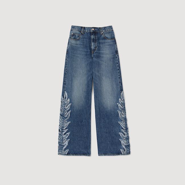 Jean flare flammes