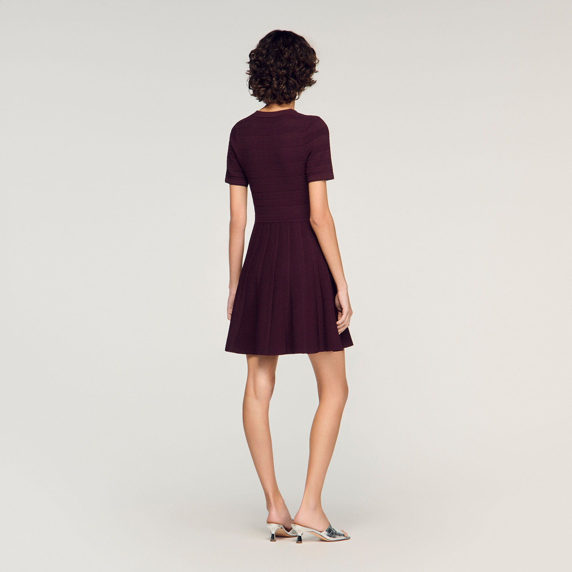 Floral print knit short dress