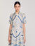 Robe midi en soie imprimé spirales