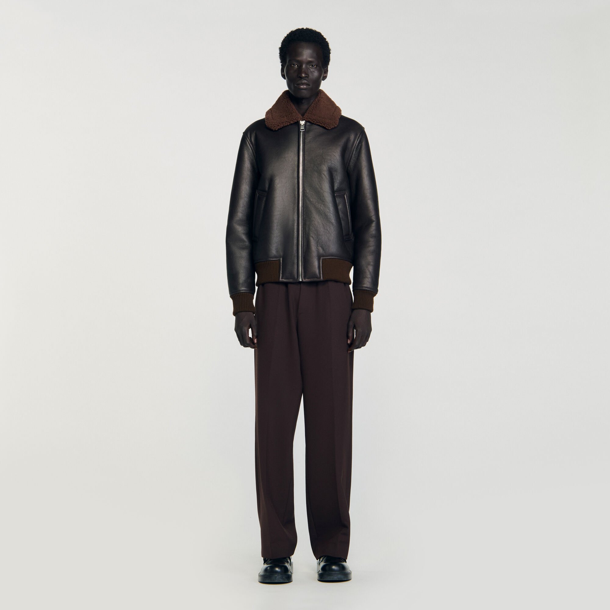 Reversed leather jacket