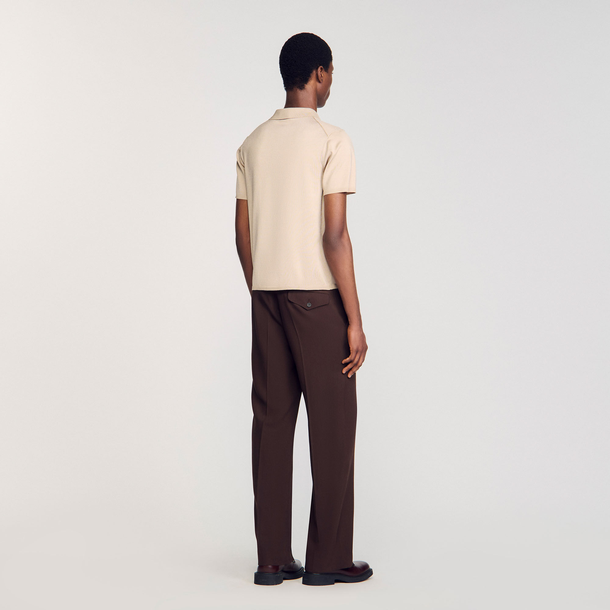 Polo en maille à manches courtes