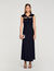 Satin maxi dress with rhinestones