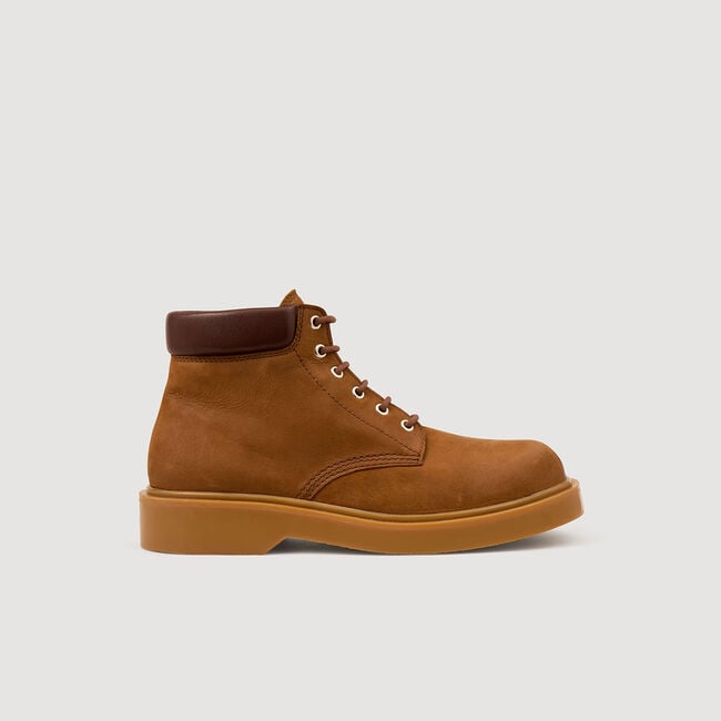 Stiefeletten aus Nubuk und Leder