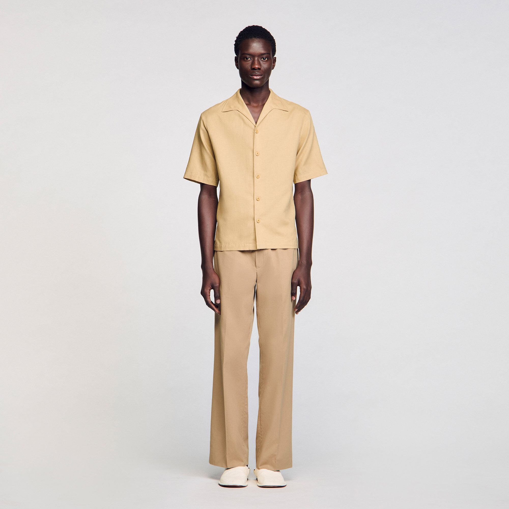 Chemise en coton et lin