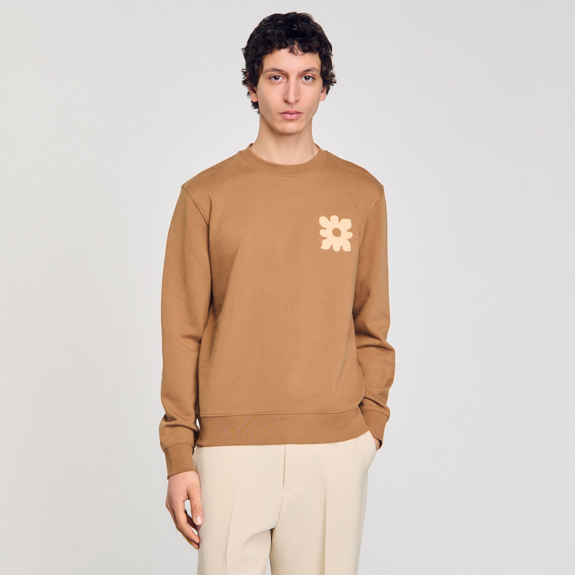 Sweatshirt à patch fleur