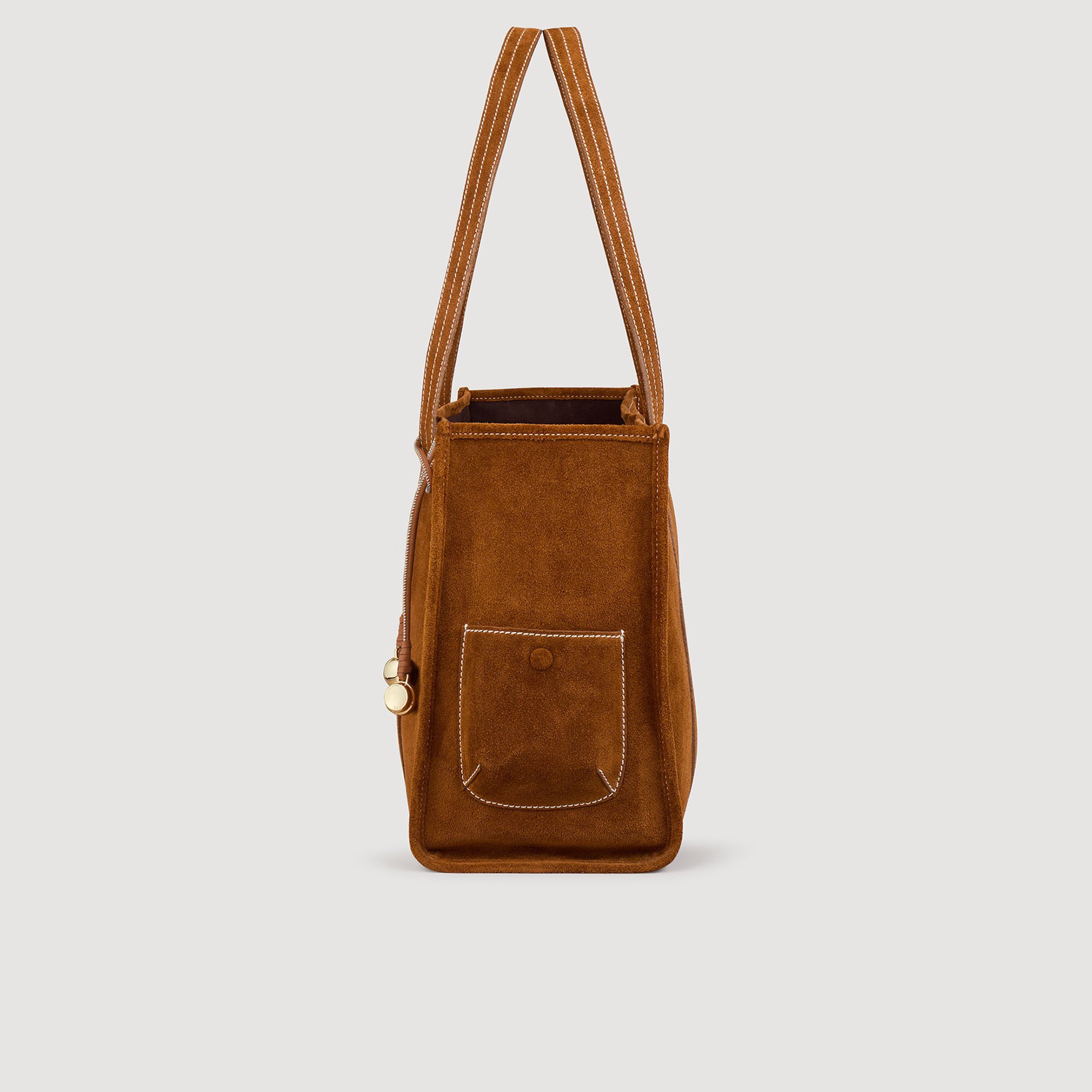 Suede shopping bag