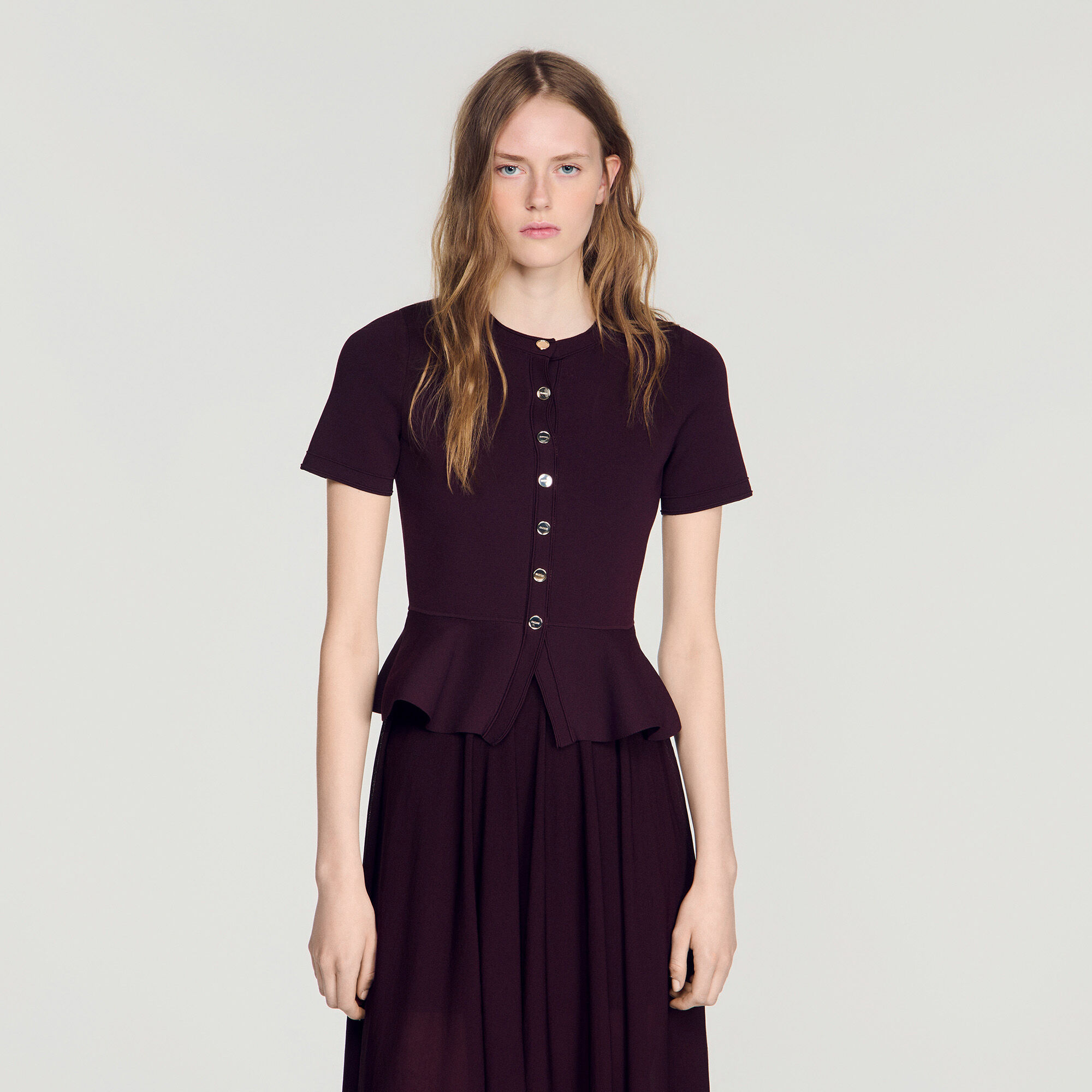 Knit maxi dress with peplum - Women | Sandro