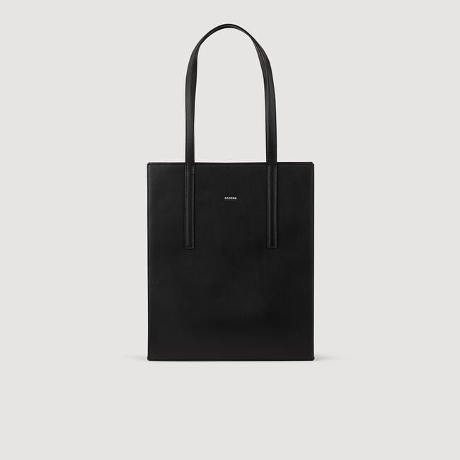 Plain leather tote bag