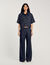 Raw denim wide-leg jeans