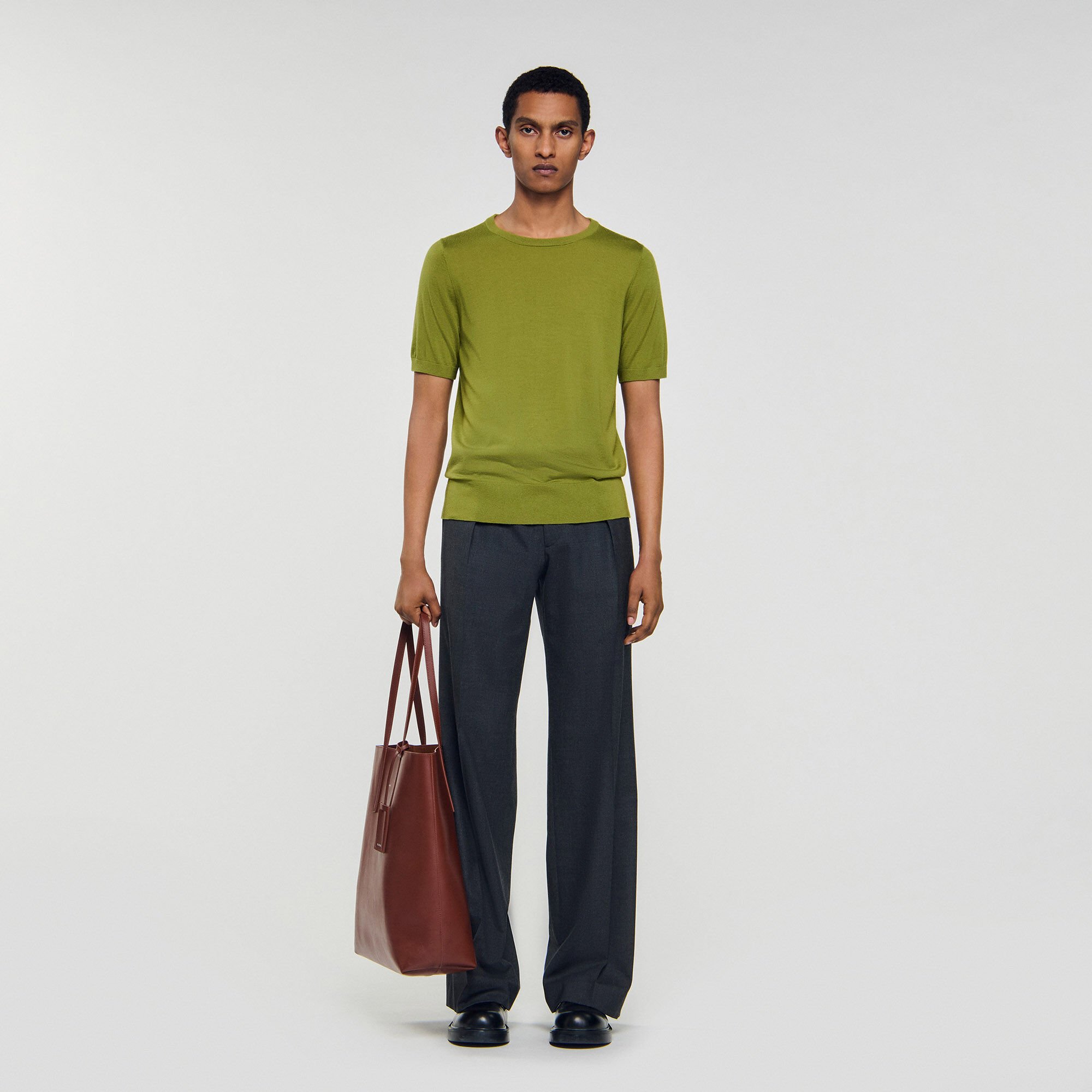 Flowing knit T-shirt