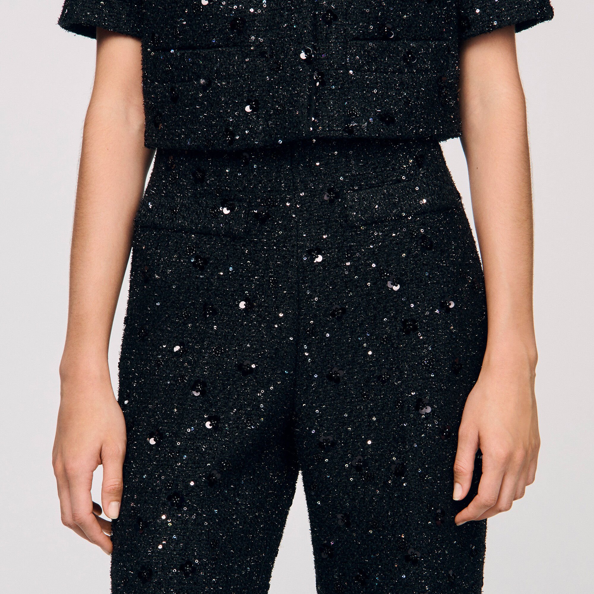Hose aus Tweed mit Strass