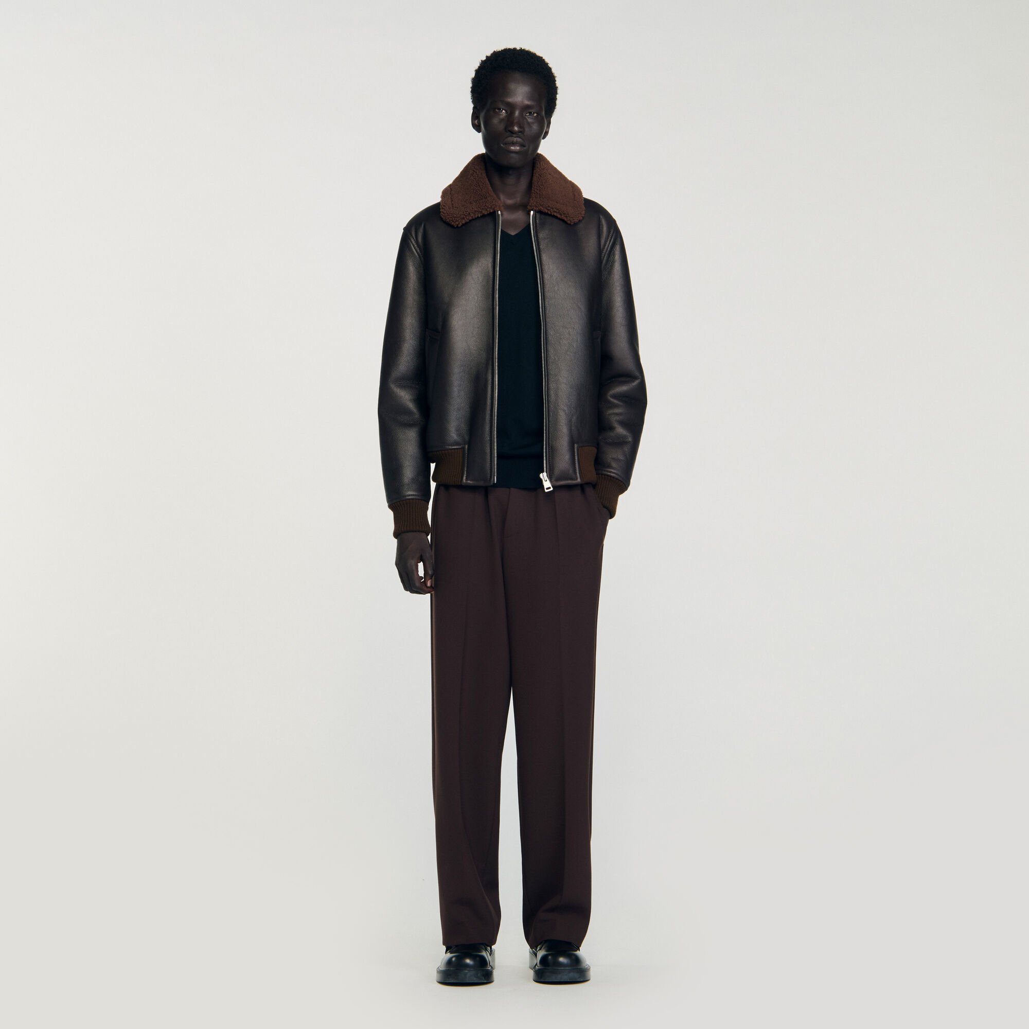 Reversed leather jacket