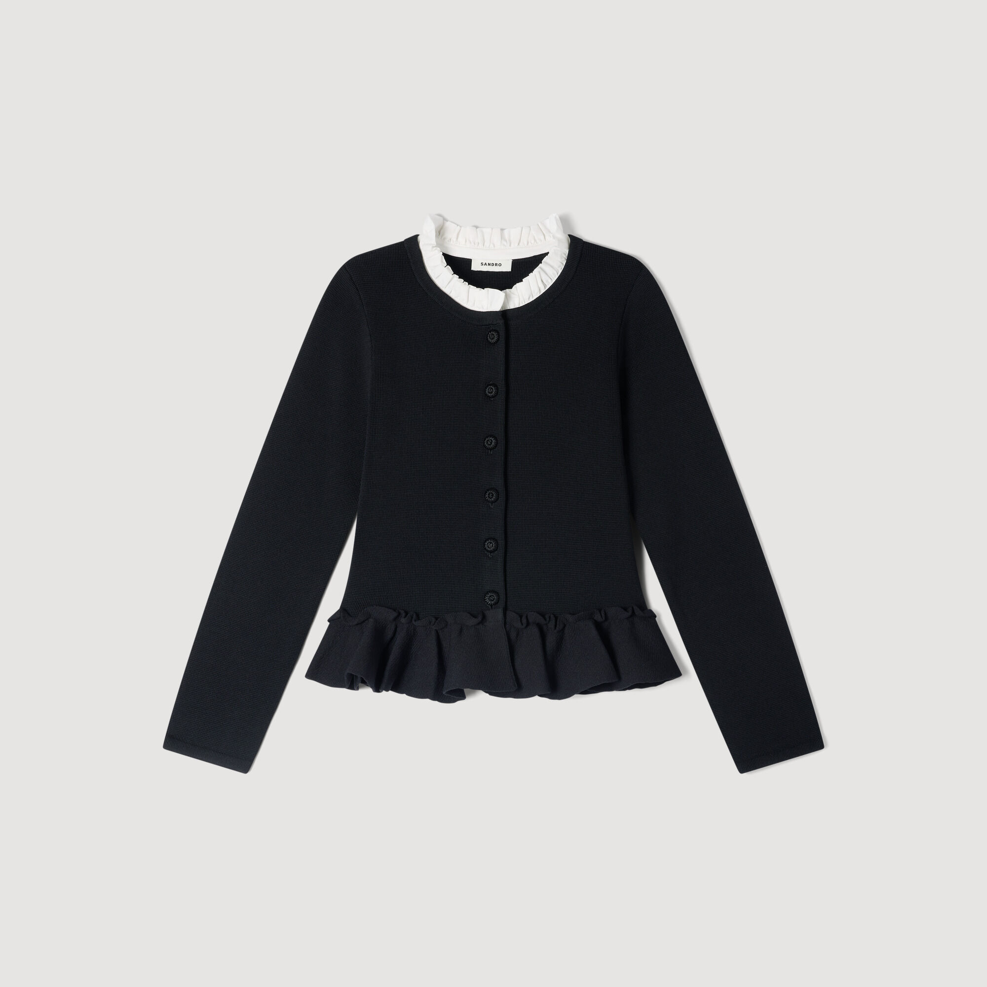 Cardigan mit viktorianischem Kragen