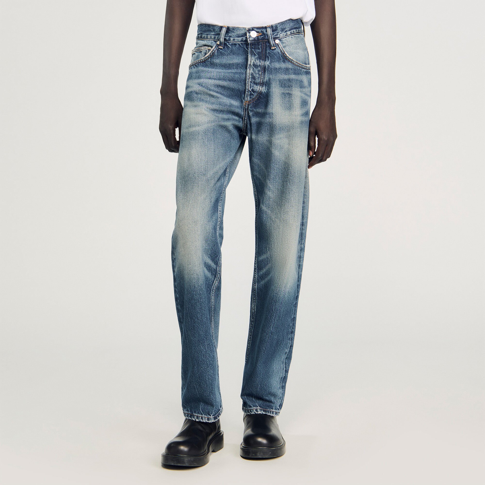 Verwaschene Regular Fit Jeans