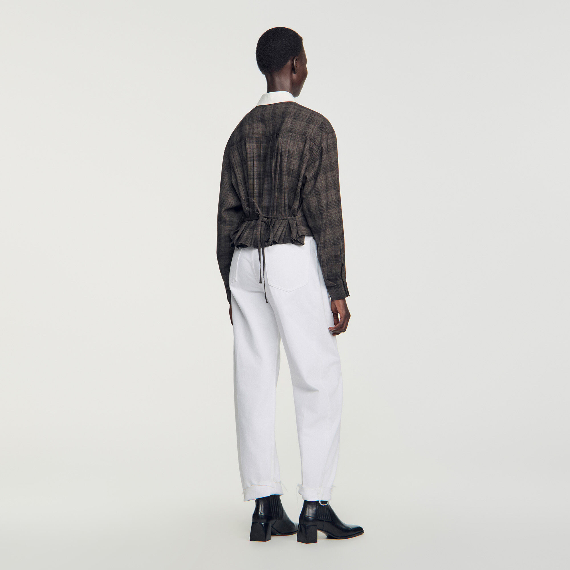 Check shirt with contrast collar