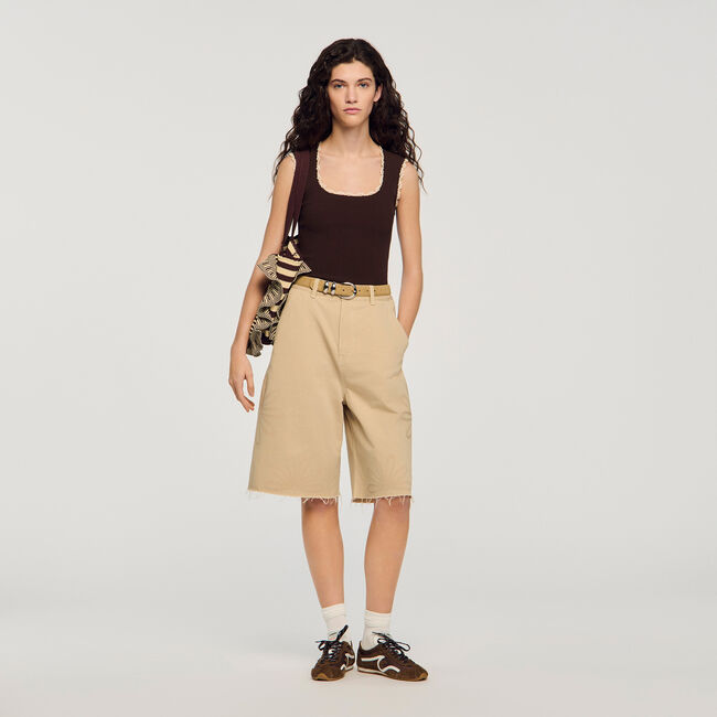 Crochet detail knit top