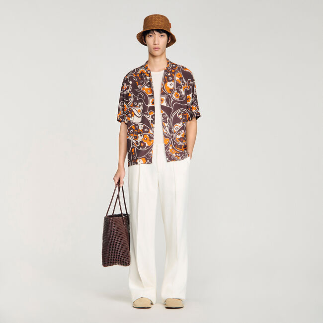 Chemise fluide imprimé col requin