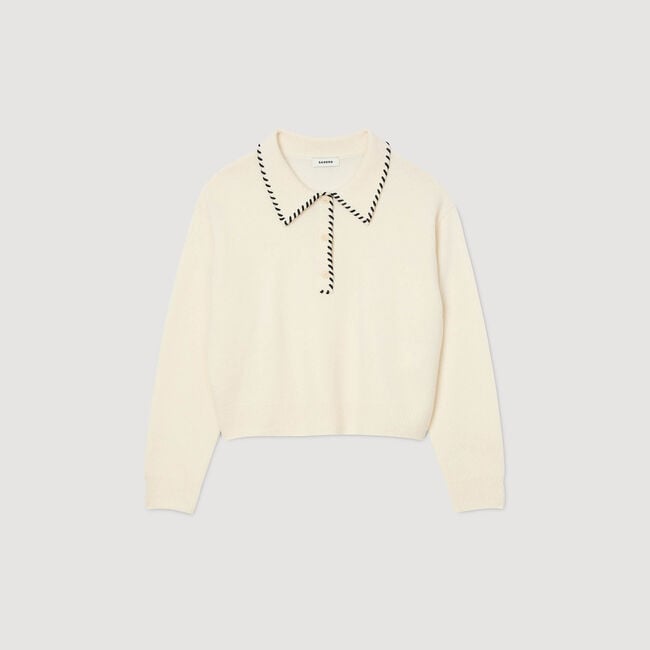 Pullover mit Kontrast-Polokragen