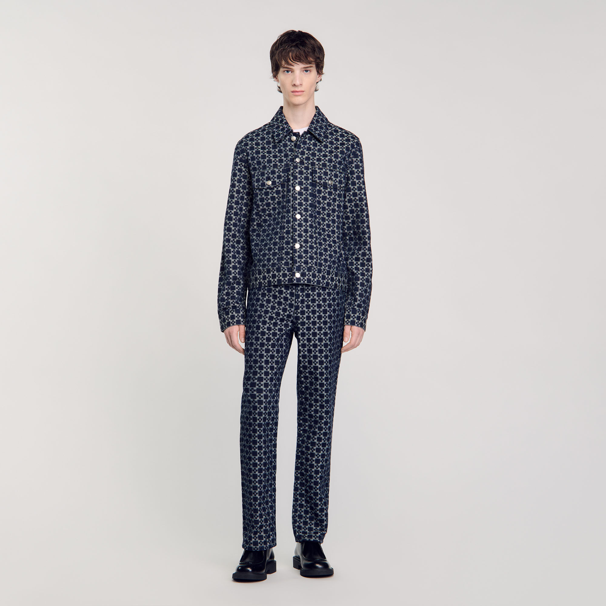 Jacke aus Denim mit Square-Cross-Motiv